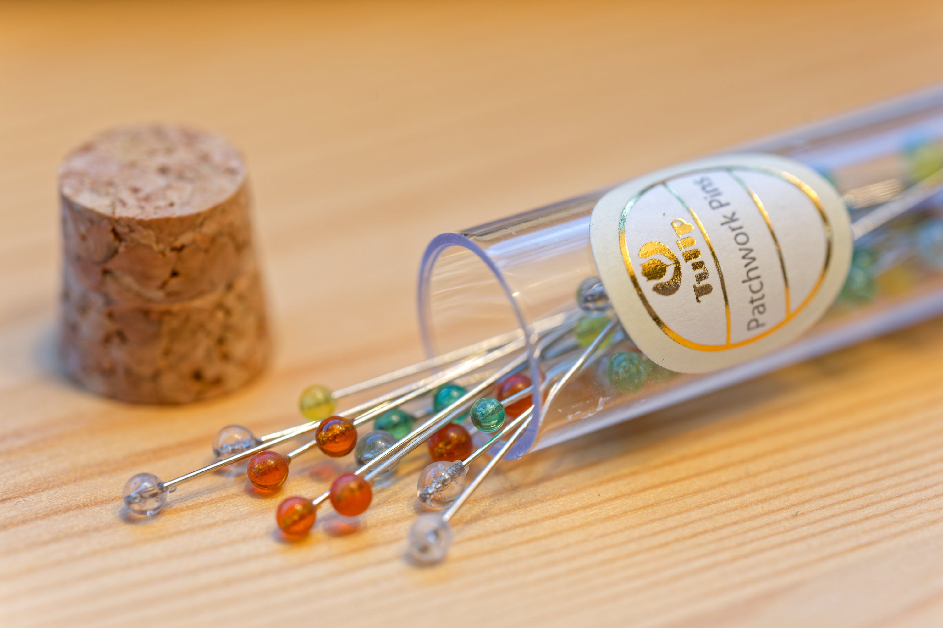 Tulip Glass-Head Patchwork Pins