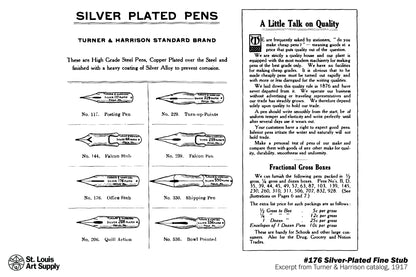Turner & Harrison #176 Silver-Plated Fine Stub (Vintage)