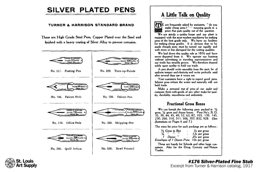 Turner & Harrison #176 Silver-Plated Fine Stub (Vintage)