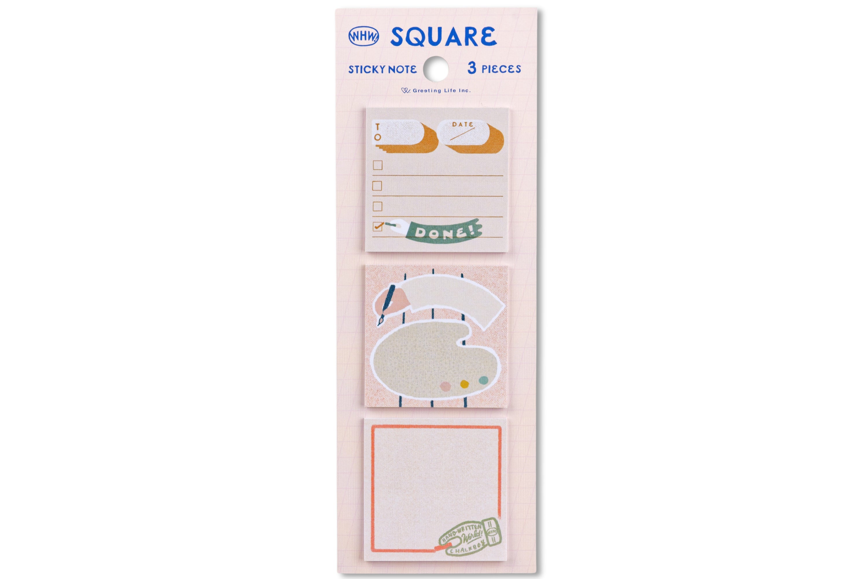 Square Sticky Notes, 3 Mini Pads