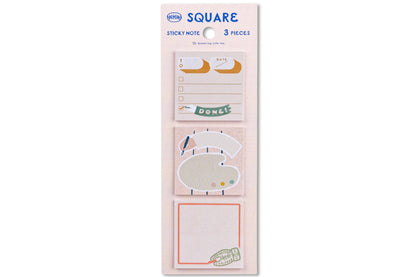Square Sticky Notes, 3 Mini Pads