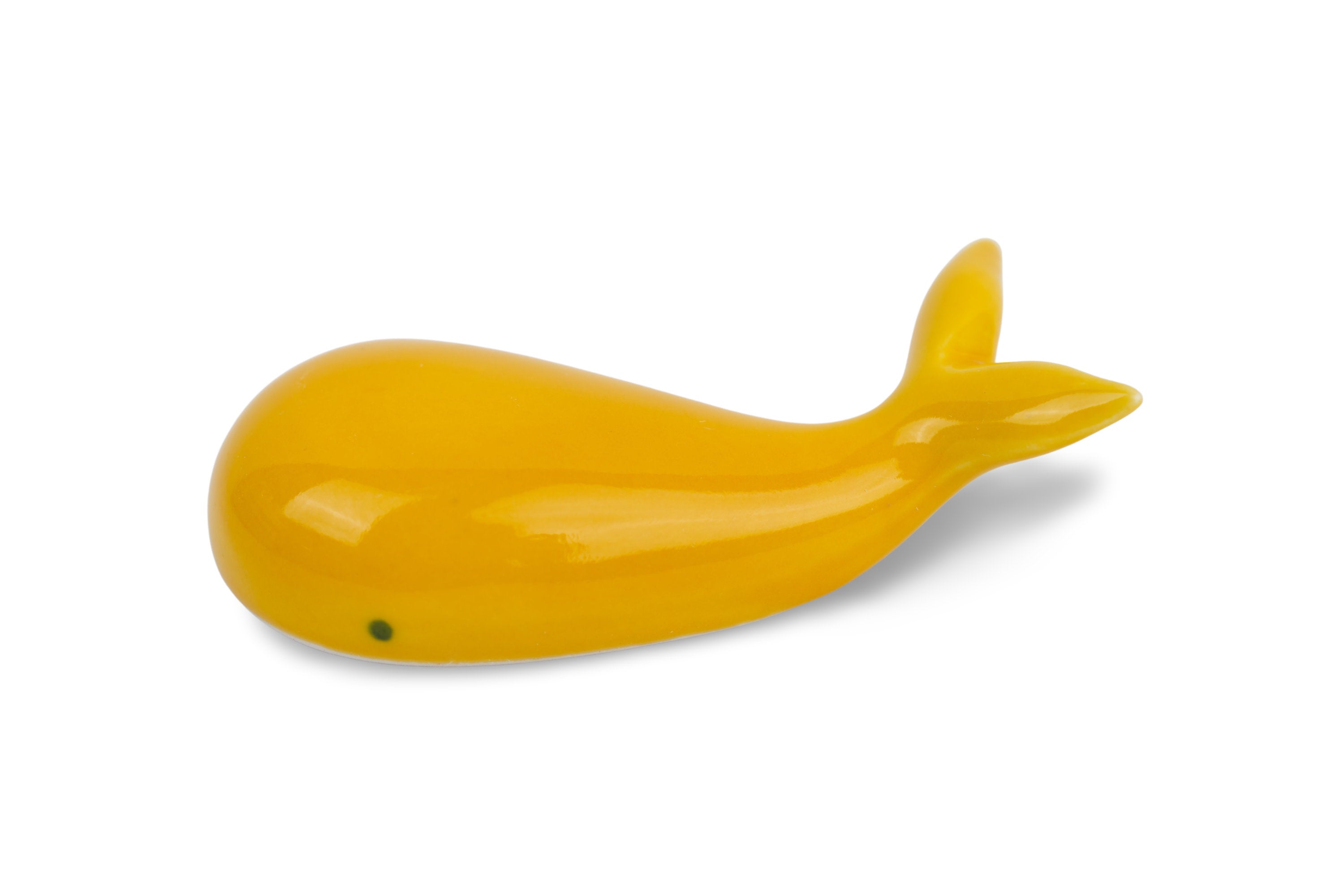 Porcelain Whale Brush Rest, Yellow