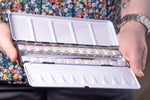 St. Louis Art Supply - Enameled metal watercolor tin, 24 slots - St. Louis Art Supply