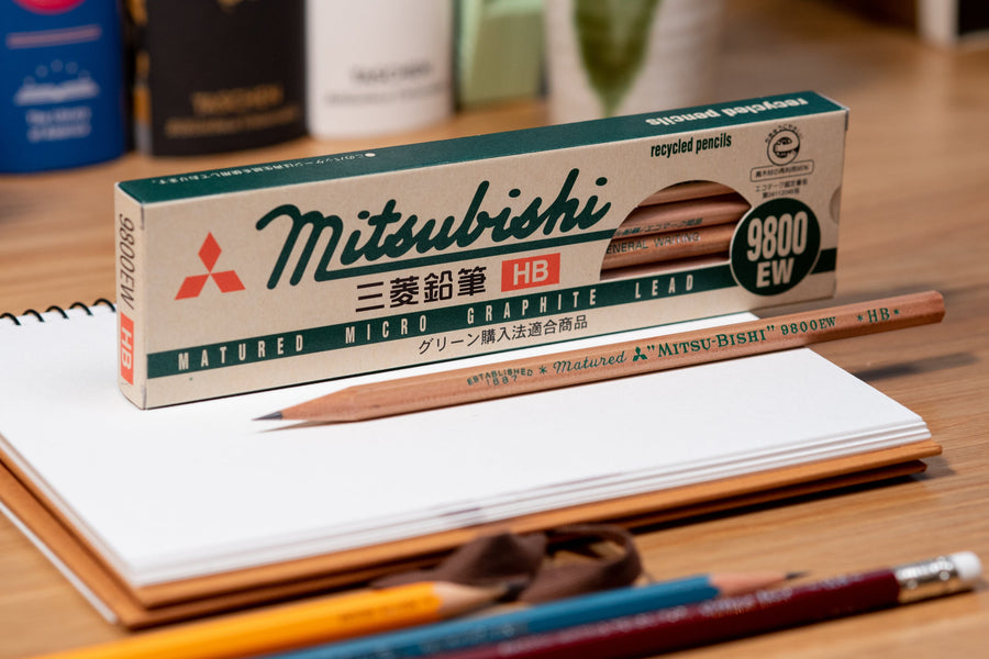 Mitsubishi Pencil Co. - Mitsubishi 9800EW Recycled Pencil, 2B, Set of 12 - St. Louis Art Supply