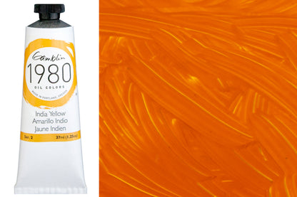 Gamblin 1980 Oil Colors, 37 mL, India Yellow