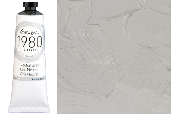 Gamblin 1980 Oil Colors, 37 mL, Neutral Grey