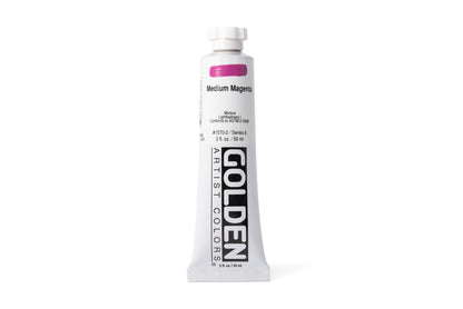 Golden Heavy Body Acrylics, Medium Magenta, 2 oz. Tube