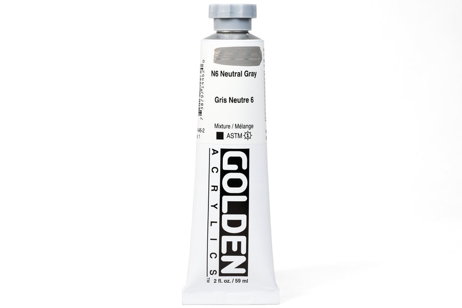 Golden Heavy Body Acrylics, Neutral Gray N6, 2 oz. Tube