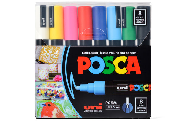Uni POSCA Markers PC-5M 7/8/15/16 Colors Set POP Advertising
