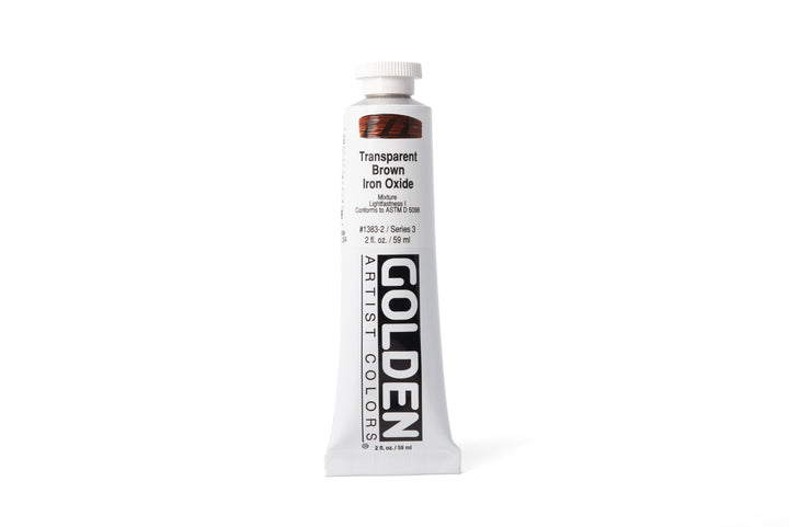 Golden Heavy Body Acrylics, Transparent Brown Iron Oxide, 2 oz. Tube