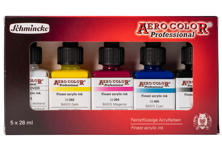 Aerocolor Acrylic Inks, CMYK Mixing Set
