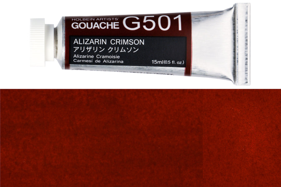 Holbein Artists' Gouache, 15 mL, G501 Alizarin Crimson
