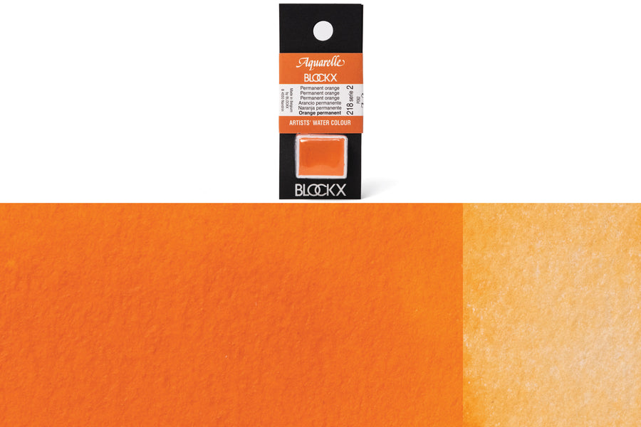 Blockx - Blockx Watercolor Half Pan, #218 Permanent Orange - St. Louis Art Supply