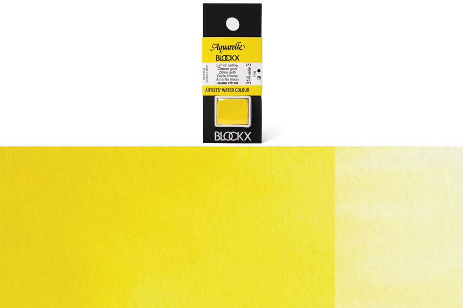 Blockx - Blockx Watercolor Half Pan, #314 Lemon Yellow - St. Louis Art Supply