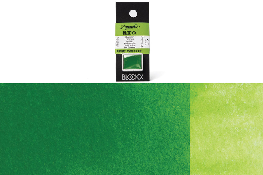 Blockx - Blockx Watercolor Half Pan, #361 Sap Green - St. Louis Art Supply