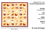 Miyamoto Co. - Furoshiki Wrapping Cloth, Small, Cats - St. Louis Art Supply