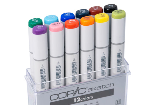 Copic - Copic Sketch Markers, Set of 12 - St. Louis Art Supply