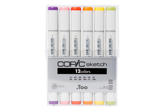 Copic - Copic Sketch Markers, Set of 12 - St. Louis Art Supply