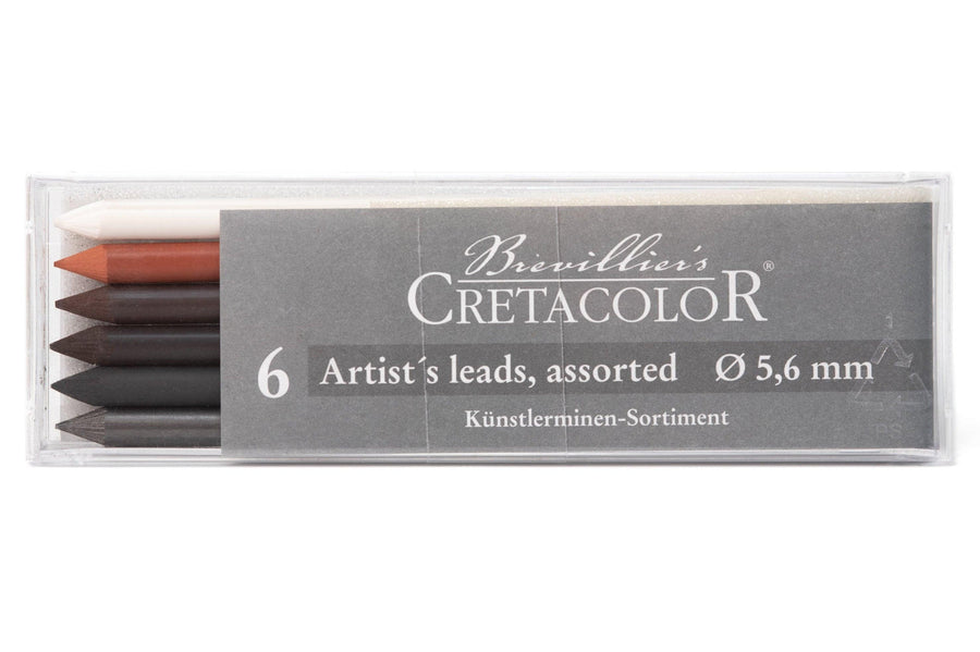 Cretacolor - Assorted Artist's Leads, 5.6 mm, Box of 6 - St. Louis Art Supply