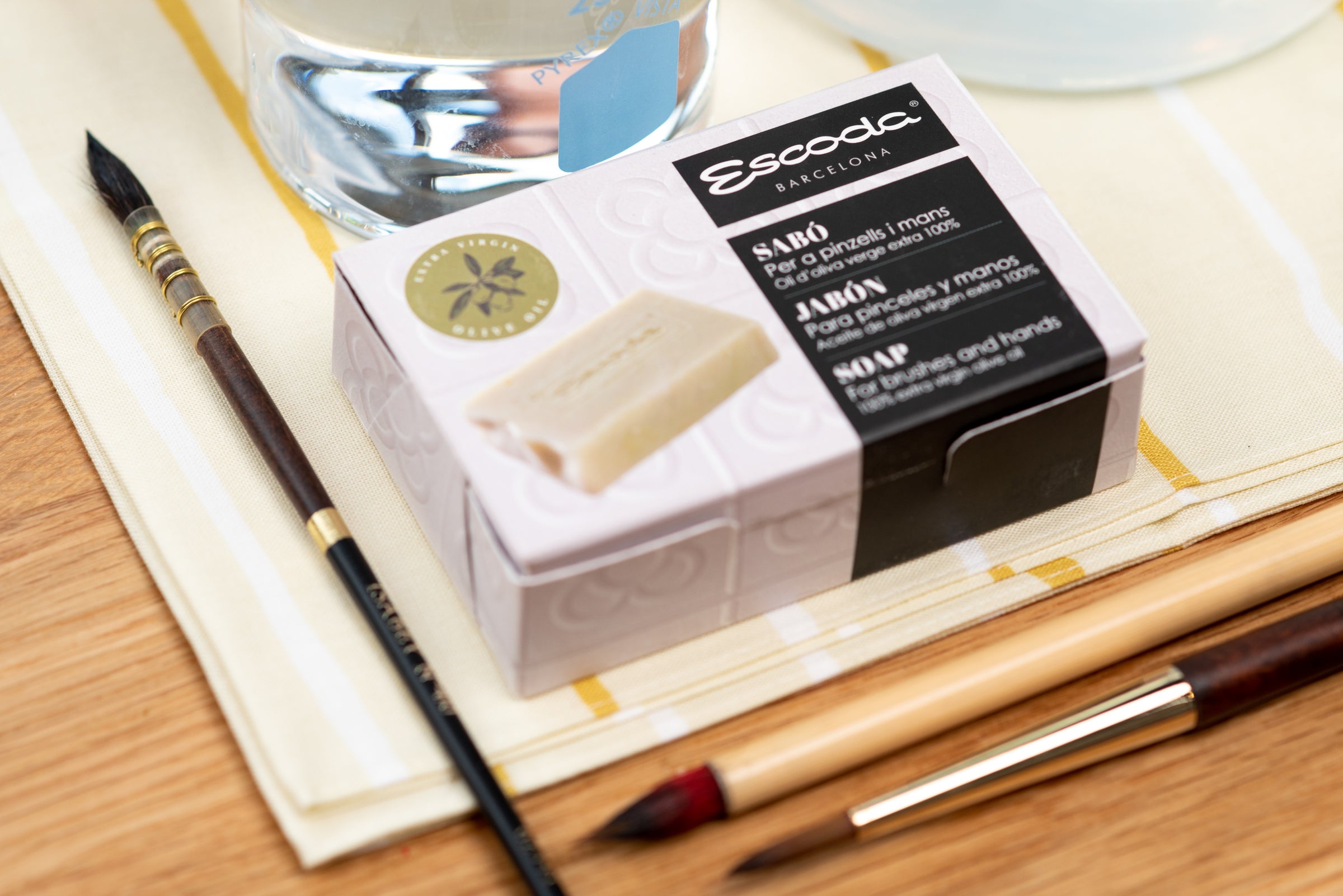 Escoda Olive Oil Brush and Hand Soap Bar — Soho Art Materials