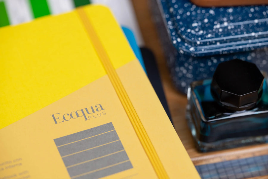 Ecoqua Plus Clothbound Notebook, A5 Dot Grid, Navy