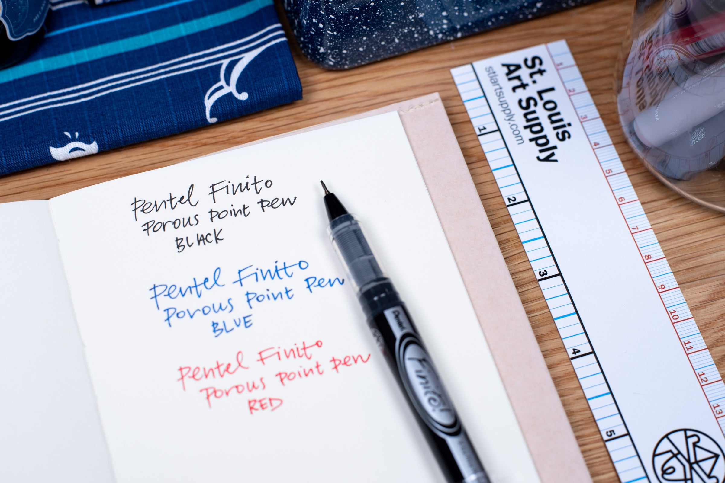 Pentel FINITO! Porous Point Pen, Extra Fine Point Tip, Blue Ink, Sold as 2  Pack, 24 Pens Total (SD98-C)