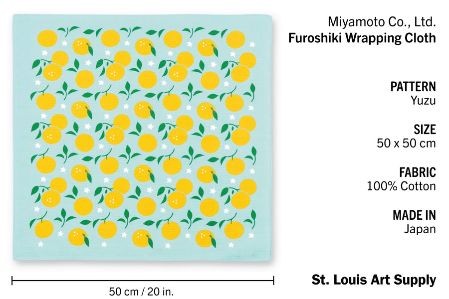Miyamoto Co. - Furoshiki Wrapping Cloth, Small, Yuzu - St. Louis Art Supply