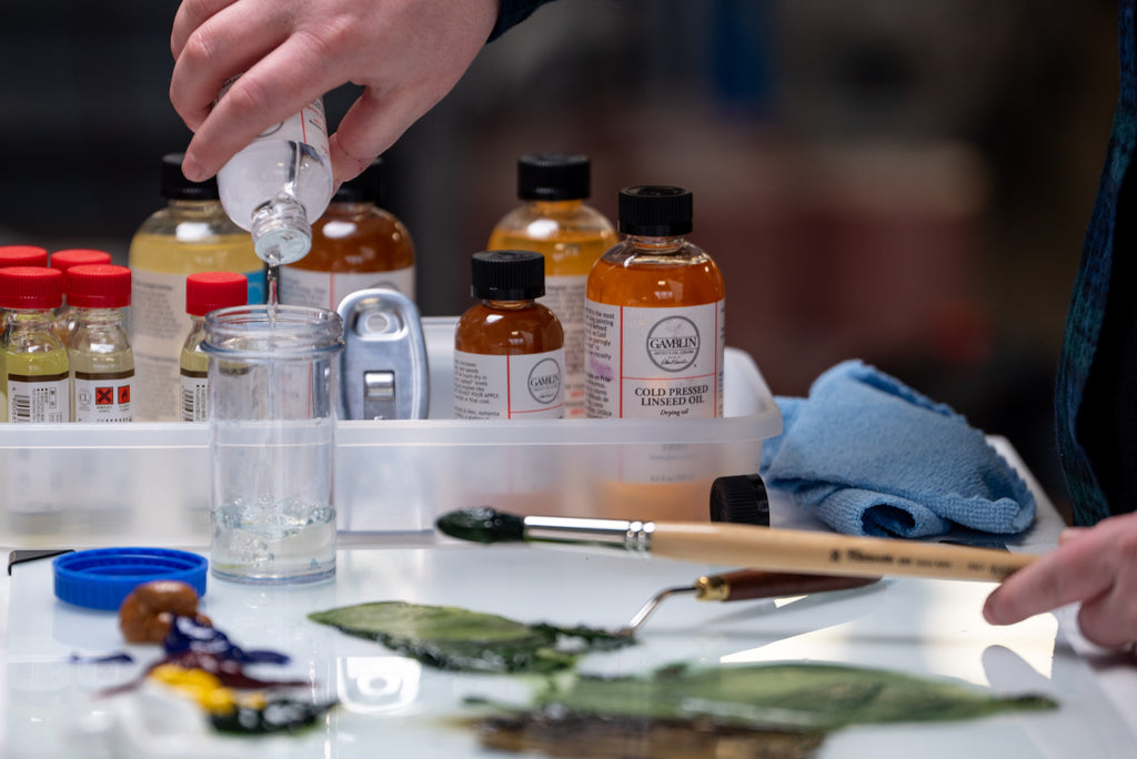 Deans Art - Trying to reduce your studio waste? Gamblin @gamblincolors  Gamsol is the perfect solvent for you 💚 Artists can reuse Gamsol over and  over for brush-cleaning! Let the sediment settle