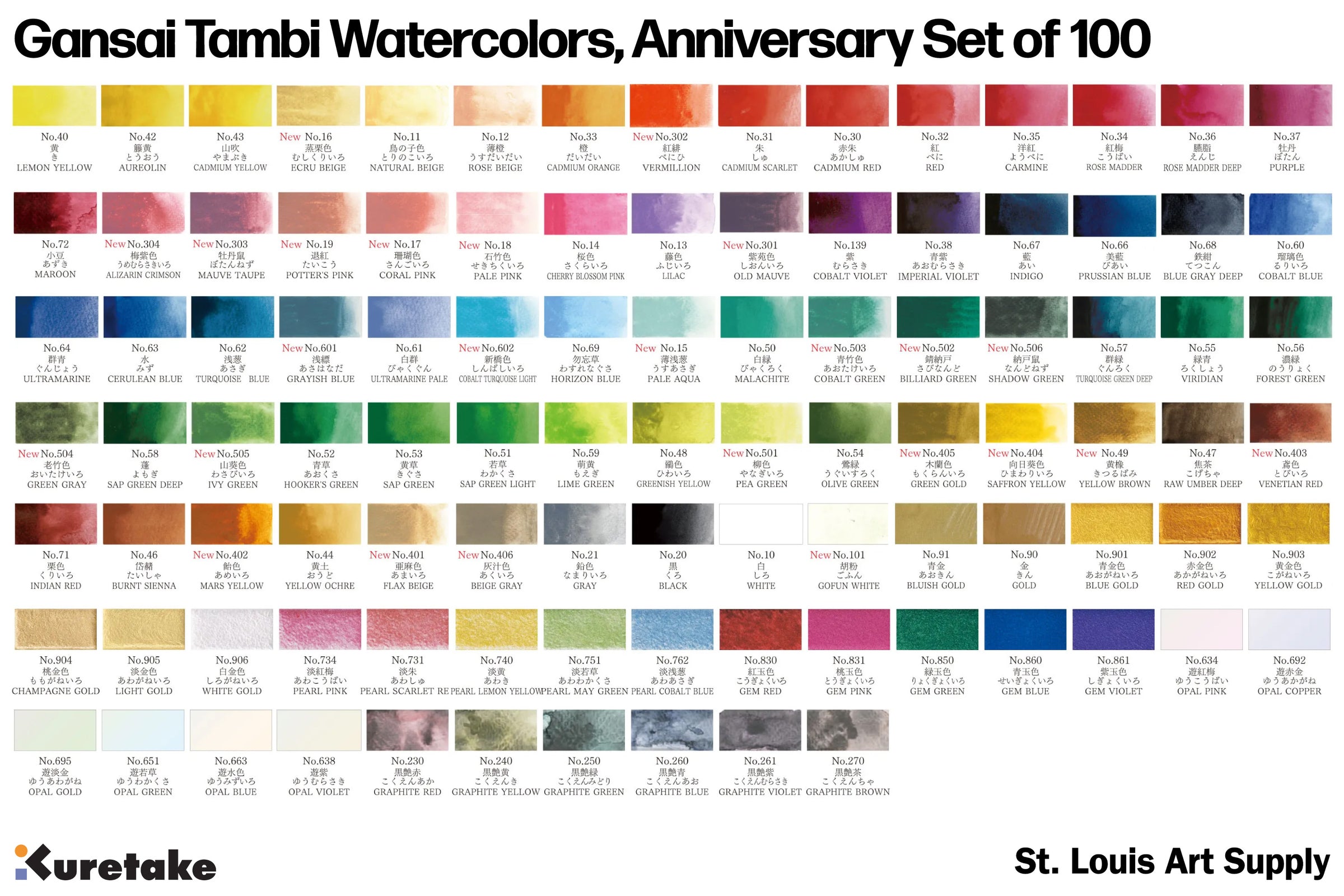 Kuretake Gansai Tambi Watercolour Paints Set - 100 Colours Set