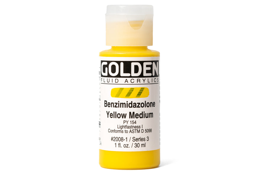 Golden - Golden Fluid Acrylics, Benzimidazolone Yellow Medium - St. Louis Art Supply