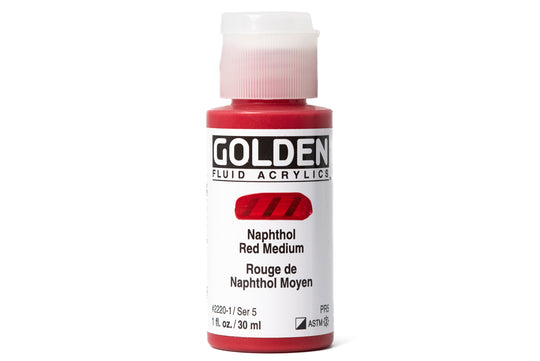 Golden - Golden Fluid Acrylics, Naphthol Red Medium - St. Louis Art Supply