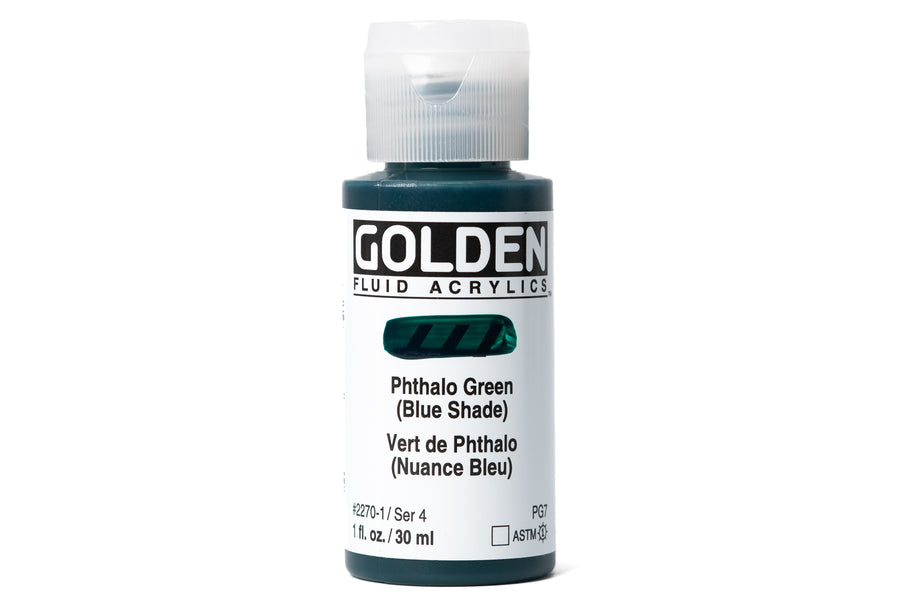 Golden - Golden Fluid Acrylics, Phthalo Green (Blue Shade) - St. Louis Art Supply