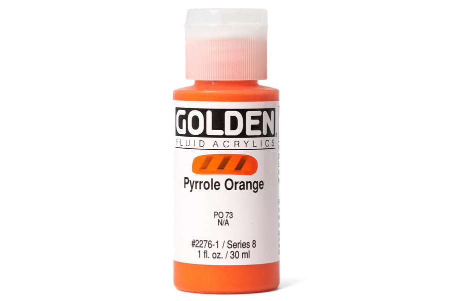 Golden - Golden Fluid Acrylics, Pyrrole Orange - St. Louis Art Supply