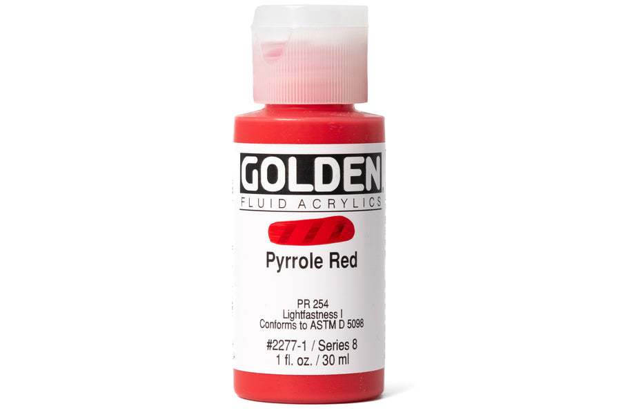 Golden - Golden Fluid Acrylics, Pyrrole Red - St. Louis Art Supply