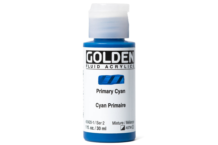 Golden - Golden Fluid Acrylics, Primary Cyan - St. Louis Art Supply