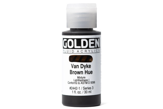 Golden - Golden Fluid Acrylics, Van Dyke Brown Hue - St. Louis Art Supply