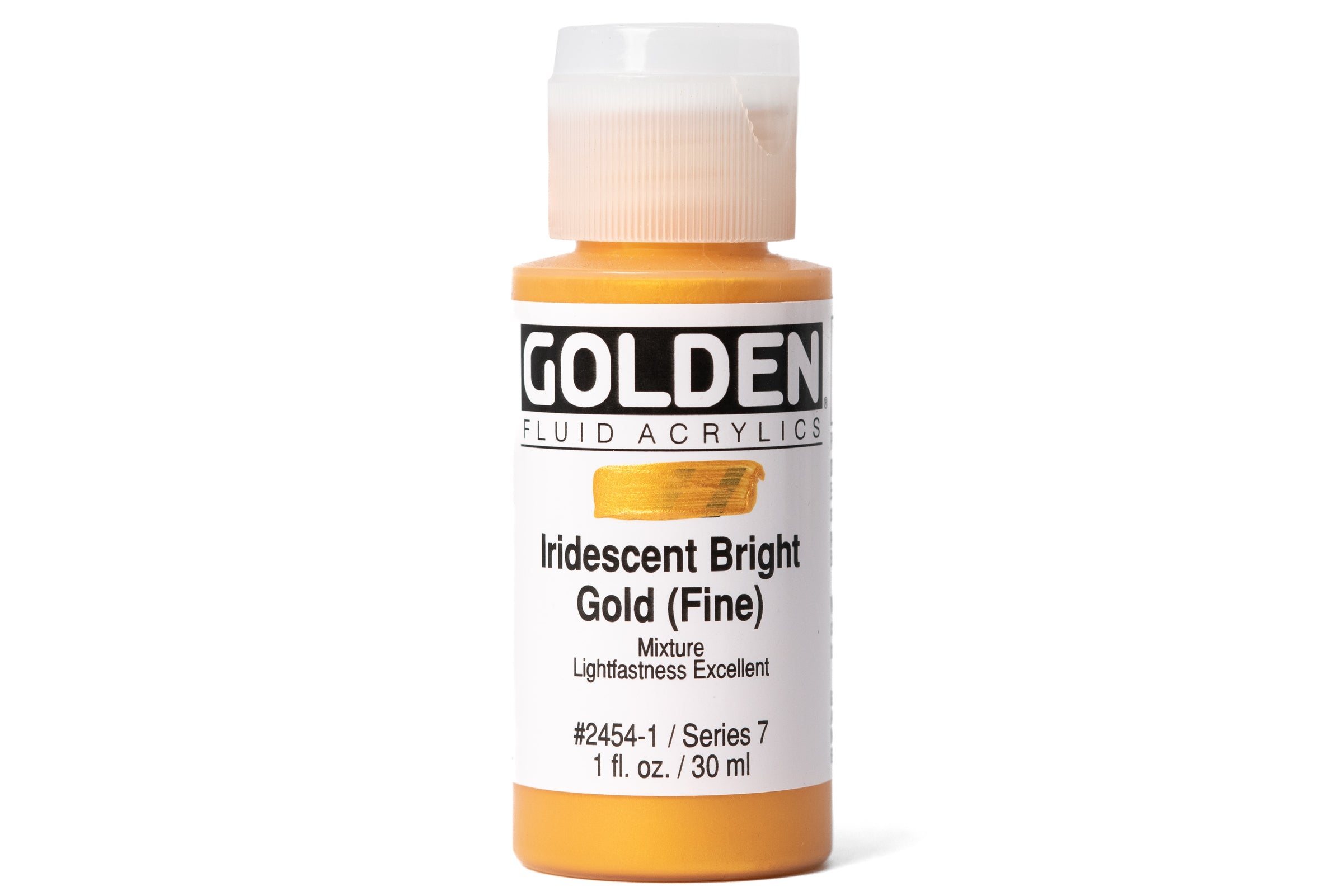 Golden Fluid Acrylic Paint 1 Ounce-Iridescent Gold Fine