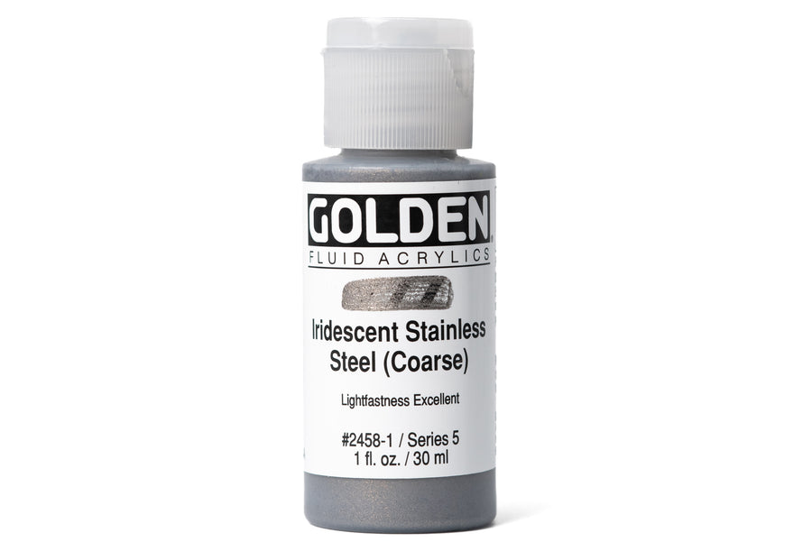 Golden - Golden Fluid Acrylics, Iridescent Stainless Steel (Coarse) - St. Louis Art Supply
