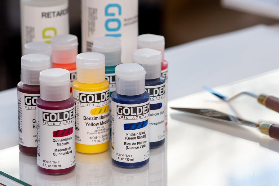 Golden - Golden Fluid Acrylics, Iridescent Stainless Steel (Coarse) - St. Louis Art Supply