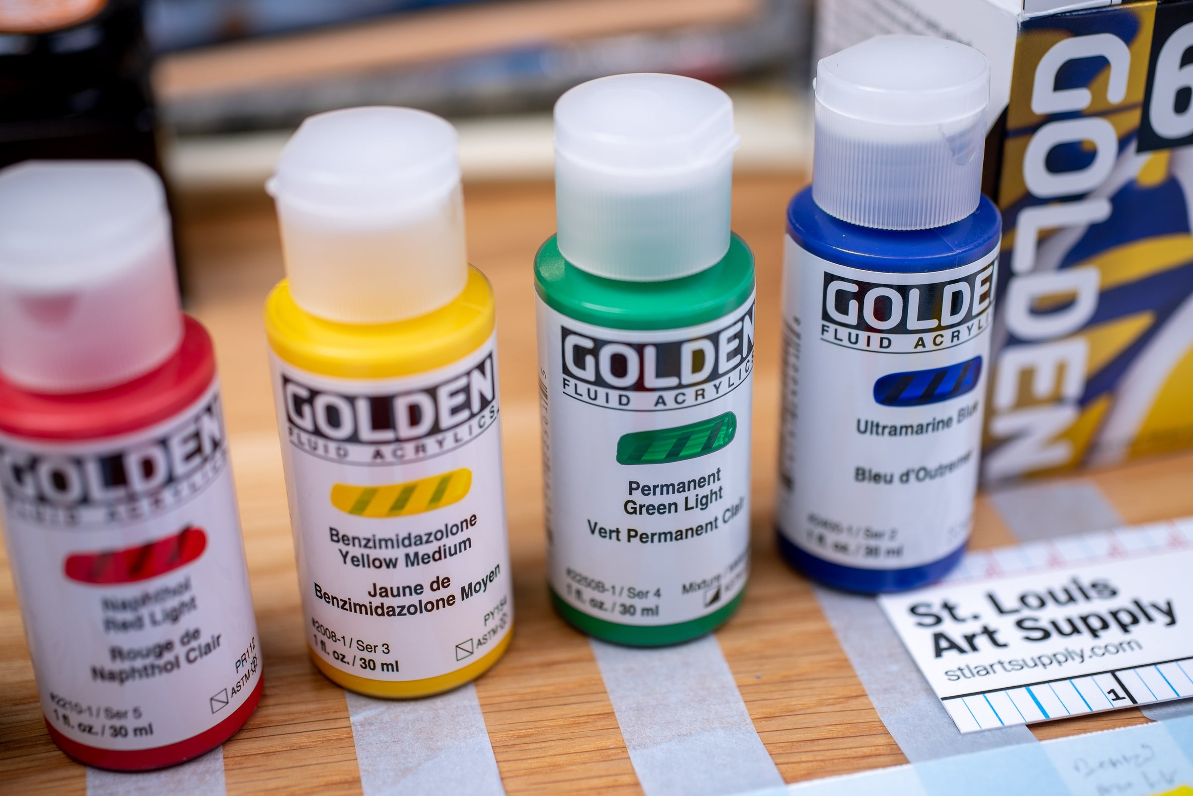 Lumintrail Golden Fluid Acrylic Paint, Fluid Mixing Set, 1 fl. oz. Bottles, 10 Piece Set of Acrylic Paints Sticky Notes