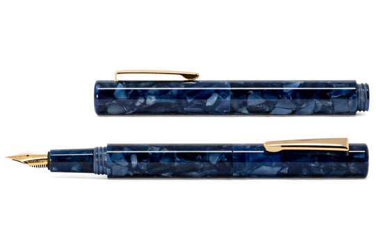 Hightide - Attaché Marbled Fountain Pen, Navy - St. Louis Art Supply