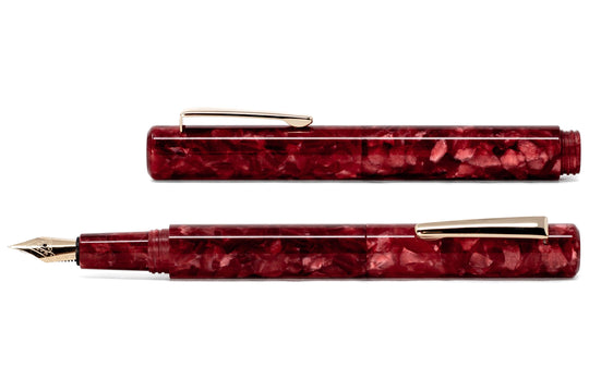 Hightide - Attaché Marbled Fountain Pen, Red - St. Louis Art Supply