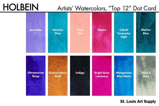 Holbein Artists' Watercolors, 15 mL, Set of 12 – St. Louis Art Supply