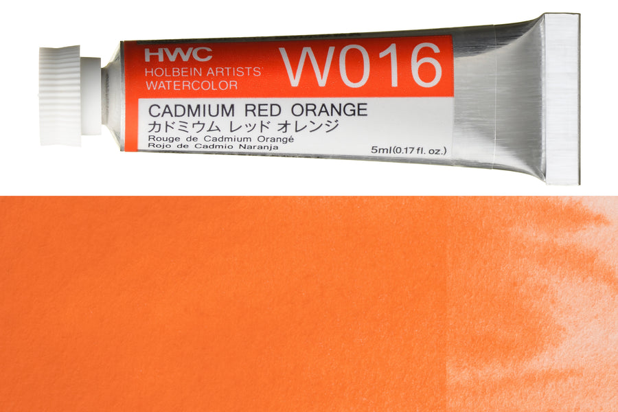 Holbein - Holbein Artists' Watercolors, 5 mL, Cadmium Red Orange (W016) - St. Louis Art Supply
