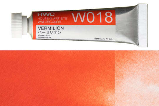 Holbein - Holbein Artists' Watercolors, 5 mL, Vermilion (W018) - St. Louis Art Supply