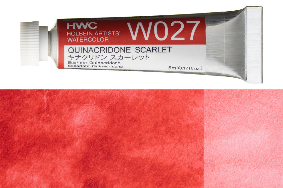 Holbein - Holbein Artists' Watercolors, 5 mL, Quinacridone Scarlet (W027) - St. Louis Art Supply