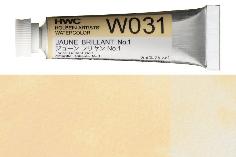 Holbein - Holbein Artists' Watercolors, 5 mL, Jaune Brilliant #1 (W031) - St. Louis Art Supply