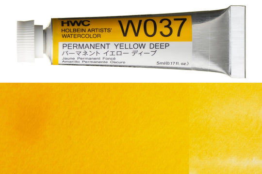 Holbein - Holbein Artists' Watercolors, 5 mL, Permanent Yellow Deep (W037) - St. Louis Art Supply