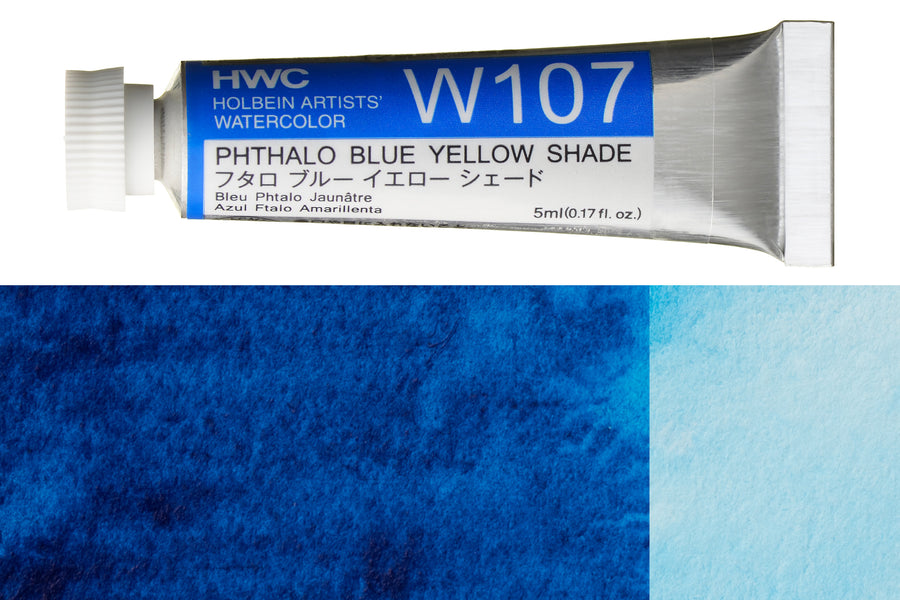 Holbein - Holbein Artists' Watercolors, 5 mL, Phthalo Blue Yellow Shade (W107) - St. Louis Art Supply