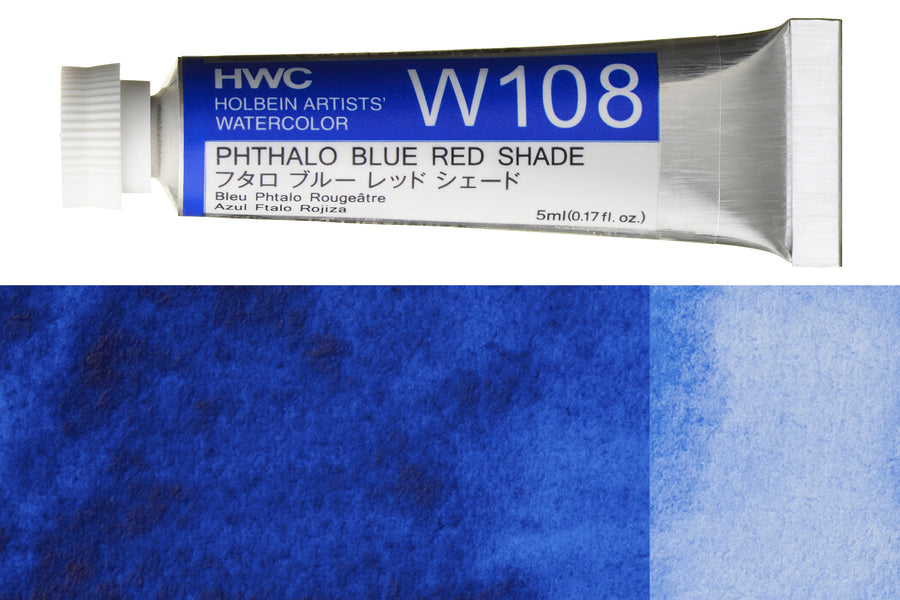 Holbein - Holbein Artists' Watercolors, 5 mL, Phthalo Blue Red Shade (W108) - St. Louis Art Supply